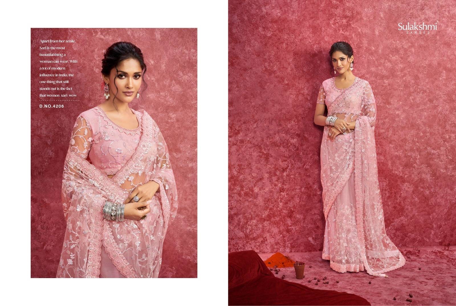  Ambika By Sulakshmi 4201 To 4209 Series Indian Traditional Wear Collection Fancy Colorful Party Wear Soft Silk Saree At Wholesale Price